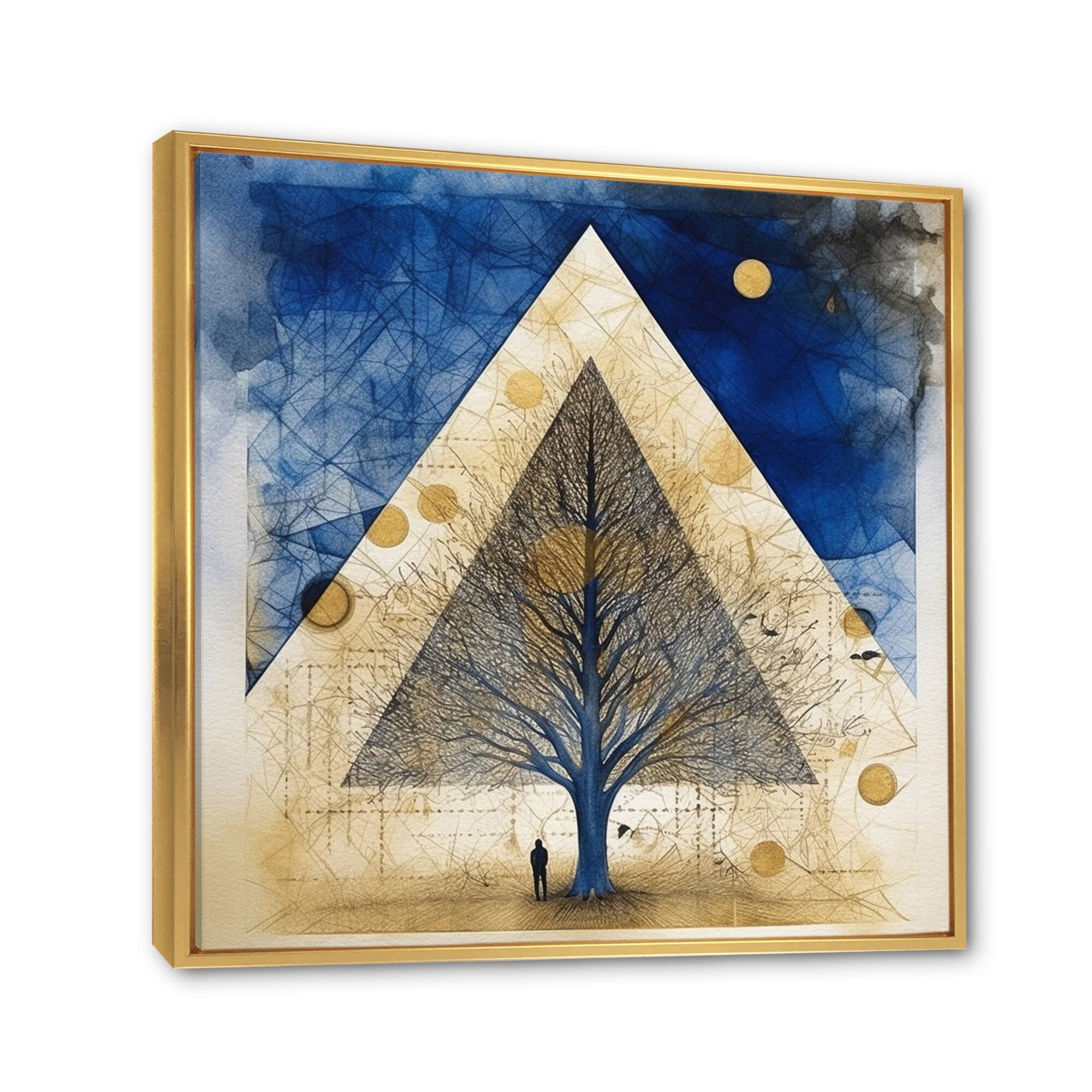 Designart "Abstract Landscape Of Mountains Moon and Tree II" Modern